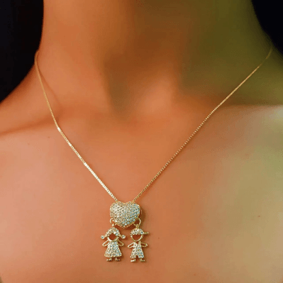 Colar Amor de Mãe Banhado a Ouro 18k